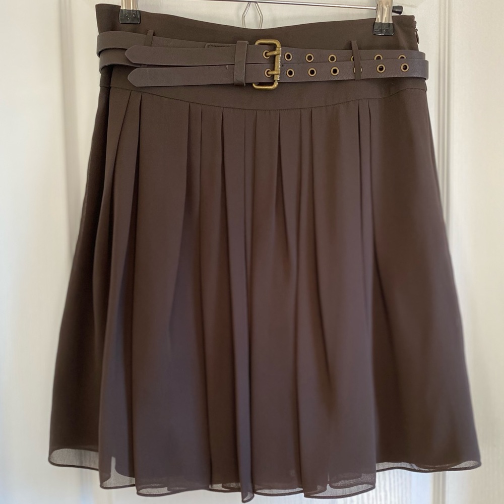 Vince Camuto Womens Brown Belted Skirt size 4